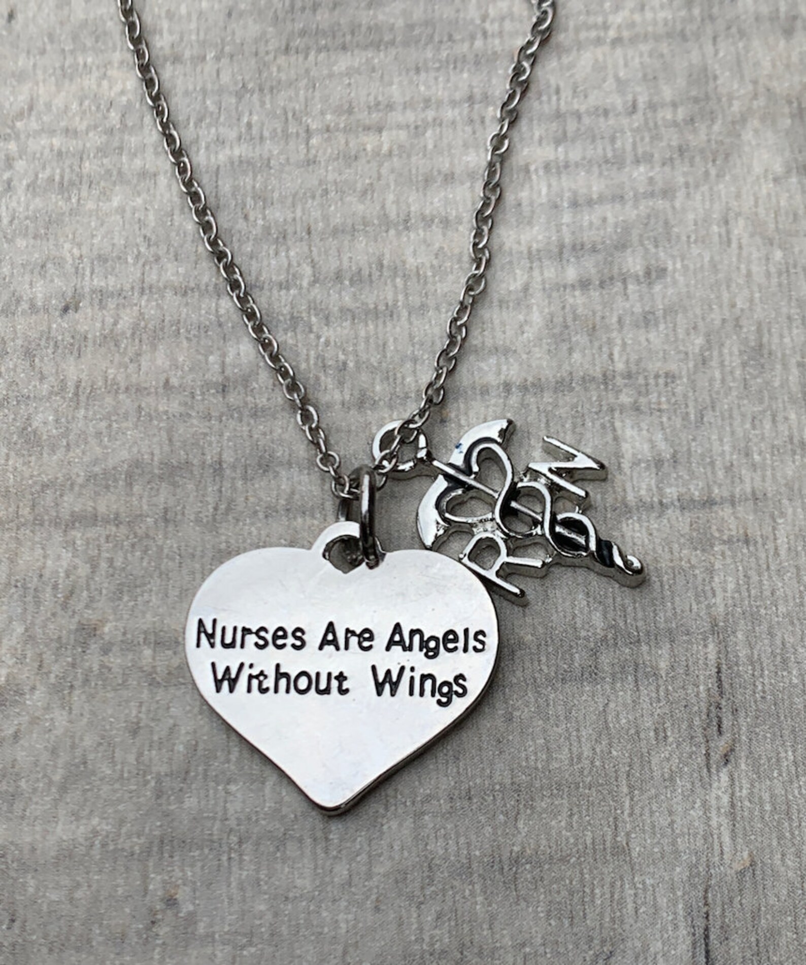 Nurse Necklace Nurses are Angels Without Wings Pendent | Etsy