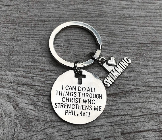 Swimmer Jewelry for Swimmers & Swim Teams She Believed She Could So She Did Swimming Jewelry I Love to Swim Keychain Swimmer Jewelry for Swimmers & Swim Teams She Believed She Could So She Did Swimming Jewelry I Love to Swim Keychain