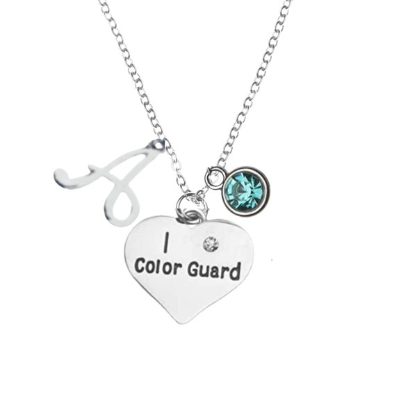 Personalized Color Guard Engraved Charm Necklace Color Guard Flags Jewelry- Perfect Color Guard Gifts Teens and Girls