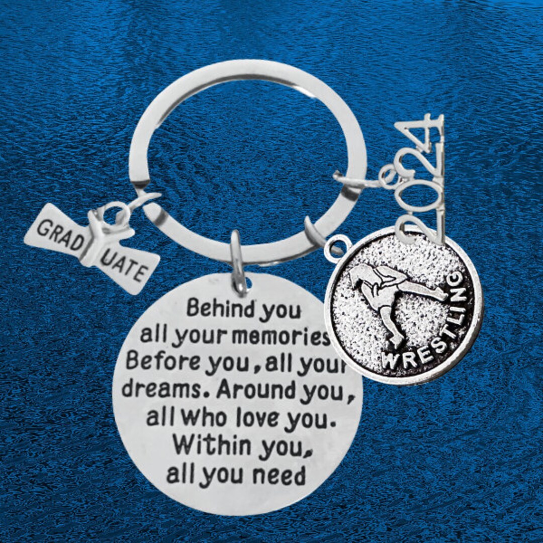 Girls Wrestling Graduation Keychain 2024 Behind You All Your Memories ...