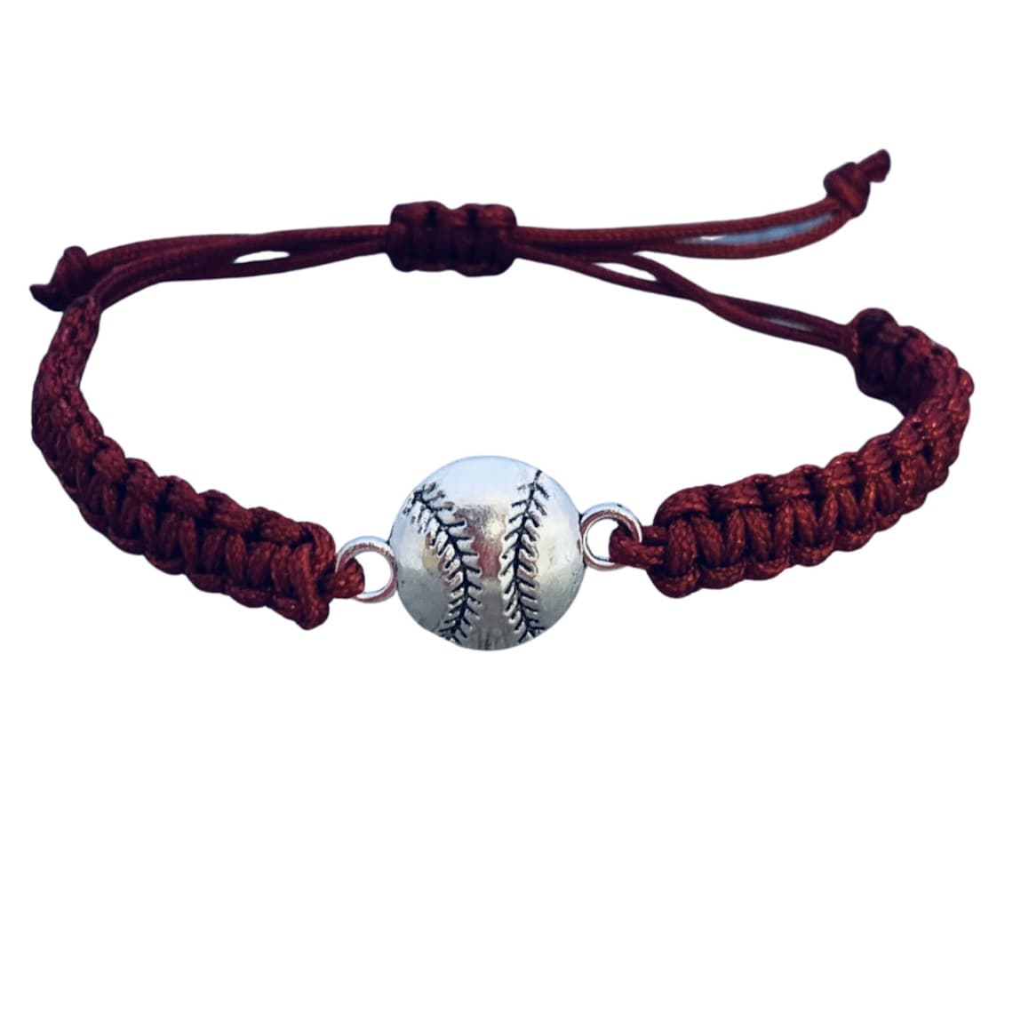 Softball Bracelet Girls Softball Jewelry Adjustable Braided Etsy