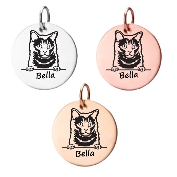 Personalized Chartreux Cat Charms Necklaces and Bracelets, Cat Gifts for Women, Custom Engraved Cat Jewelry, Memorial Keepsake for Cat Mom