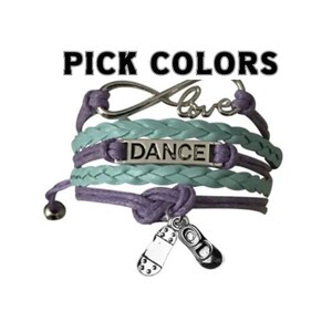 Girls Dance Tap Bracelet With Tap Shoe Charm, Dance Recital Gift, Girls Dancing Jewelry,Infinity Dancer Charm Bracelet, Tap Dance Gift