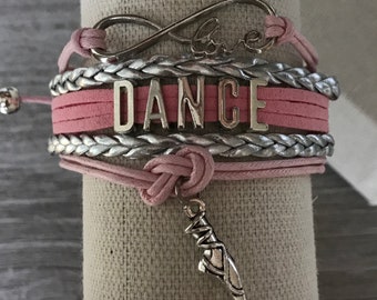 Girls Ballet Bracelet, Ballet Shoe Infinity Adjustable Bracelet, Girls Dance Jewelry, Gift For Dancer, Dance Jewelry, Ballerina Bracelet