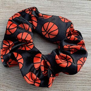 BASKETBALL Scrunchies, PREMIUM Velvet Hair Ties, Hair Accessories, Hair Elastic, Girls Sports, Stocking Stuffer, Basketball Player Team Gift image 2