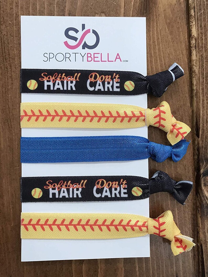 Softball Hair Accessories Blue Softball Hair Ties Softball Etsy