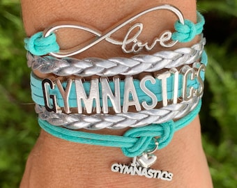 Girls Gymnastics Charm Bracelet, Love Gymnastic Jewelry, Girls Gymnast Jewelry, Gymnastics Gift, Gymnastic Charm, Backbend