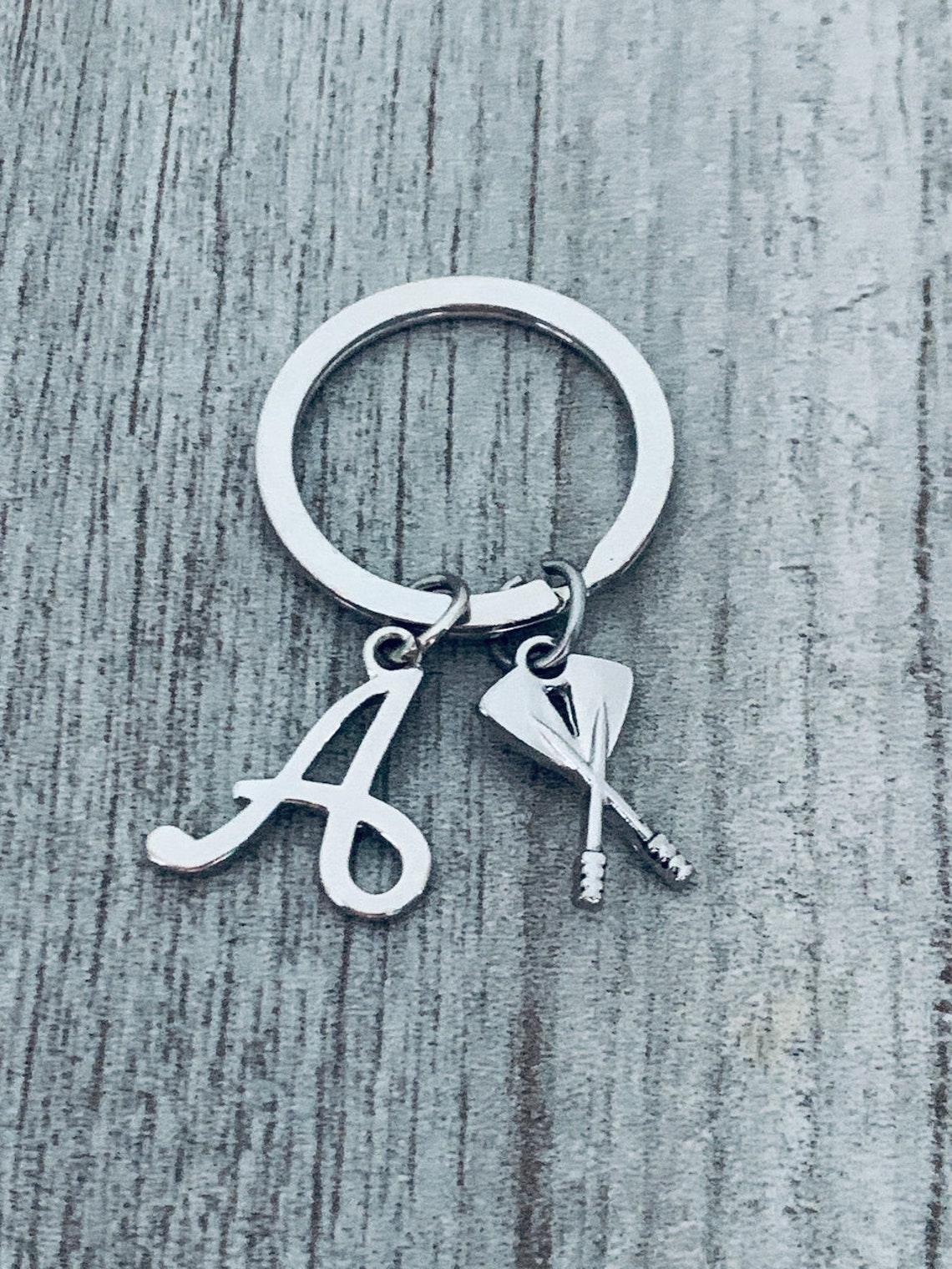 Rowing Keychain Personalized Crew Oars Charm Key Ring Rowing Etsy