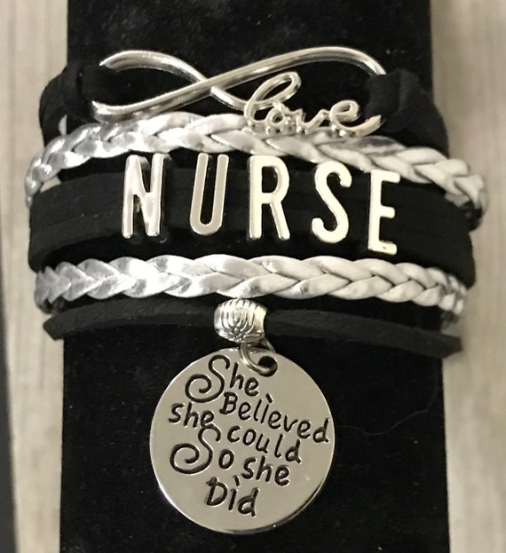 Nurse Bracelet She Believed She Could So She Did Jewelry | Etsy