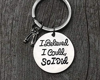 Dance Keychain, I Believed I Could So I Did Dance Keychain, Dance Jewelry, Ballet Keychain, Ballerina Keychain, Gift For Dance Recital,