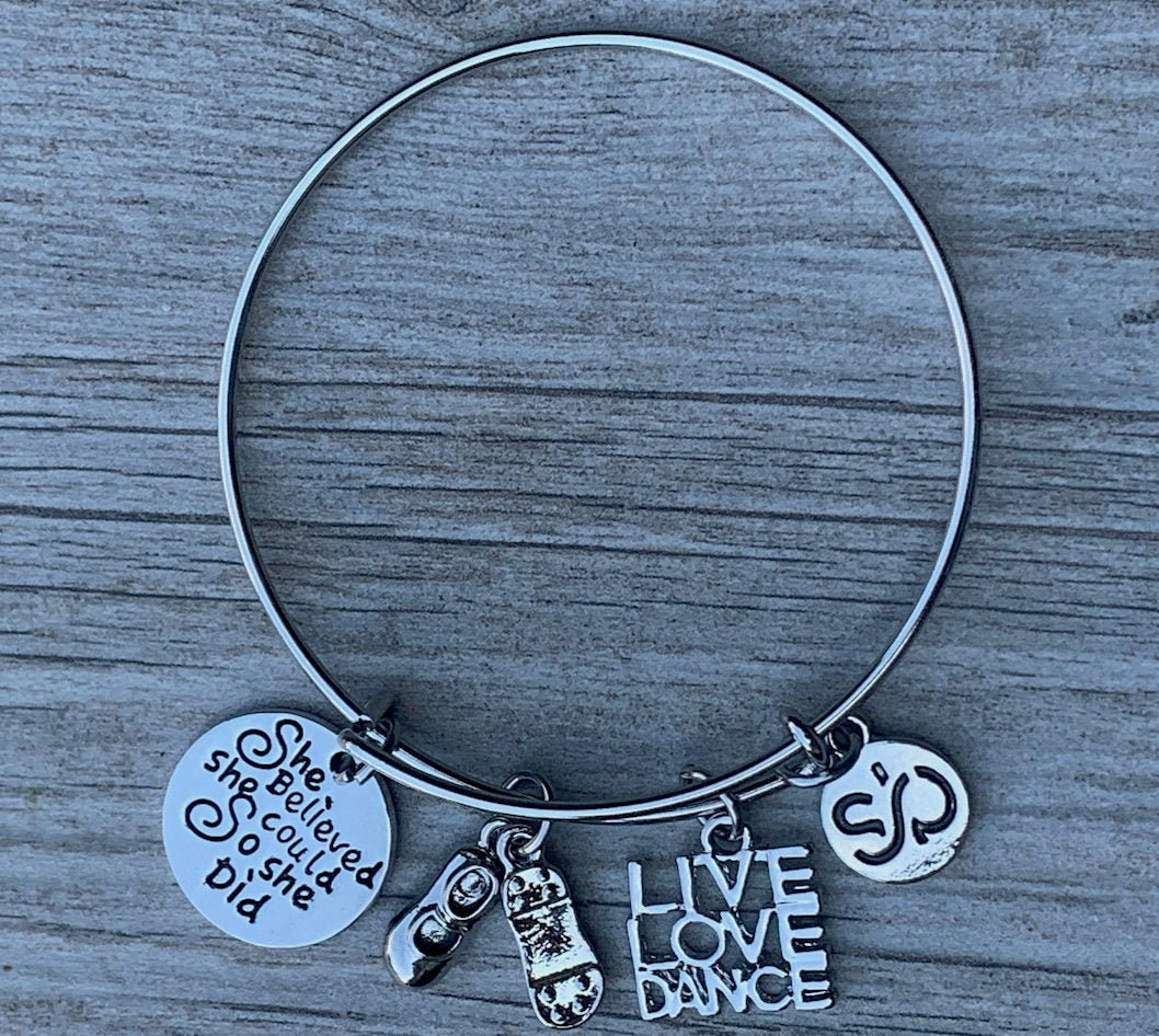 Personalized Tap Dance Bracelet Girls Tap Dance Jewelry Gift Etsy
