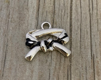 Martial Arts Belt Charm, Karate Charm, Necklace Charms, Jewelry Making