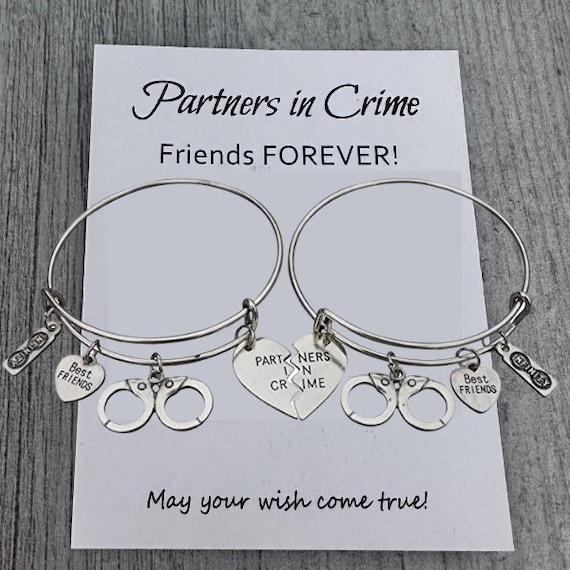 Partner in Crime Friendship Bracelet Set Matching Bracelets 2 Pcs