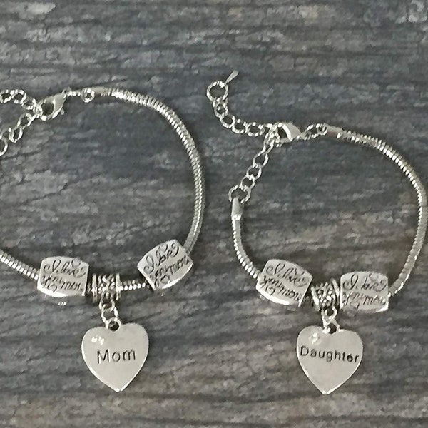 Mother Daughter Bracelets (2pcs), Mother Daughter Jewelry Set, Gift for Mom or Daughter, Mother and Daughter Gift, Mommy and Me Bracelet