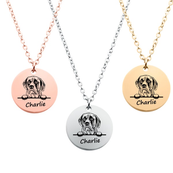 English Mastiff Gifts ,Personalized Charm Necklace Custom Name Engraved  Dog Pendant, Memorial Keepsake for Dog Mom, Dog Lover Gifts