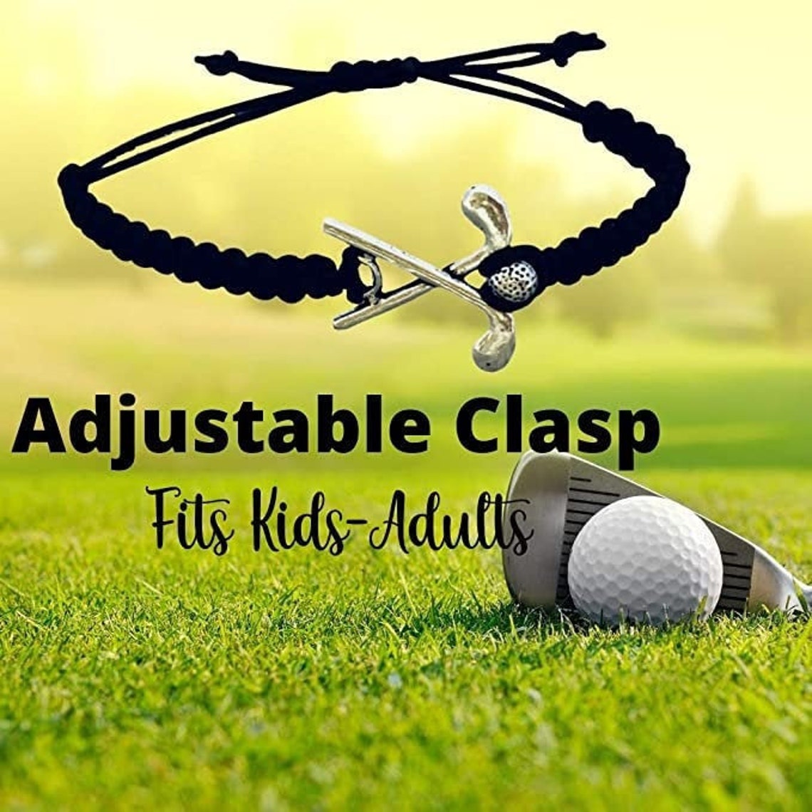 Golf Bracelet Golf Jewelry Adjustable Rope Golfer Charm Etsy