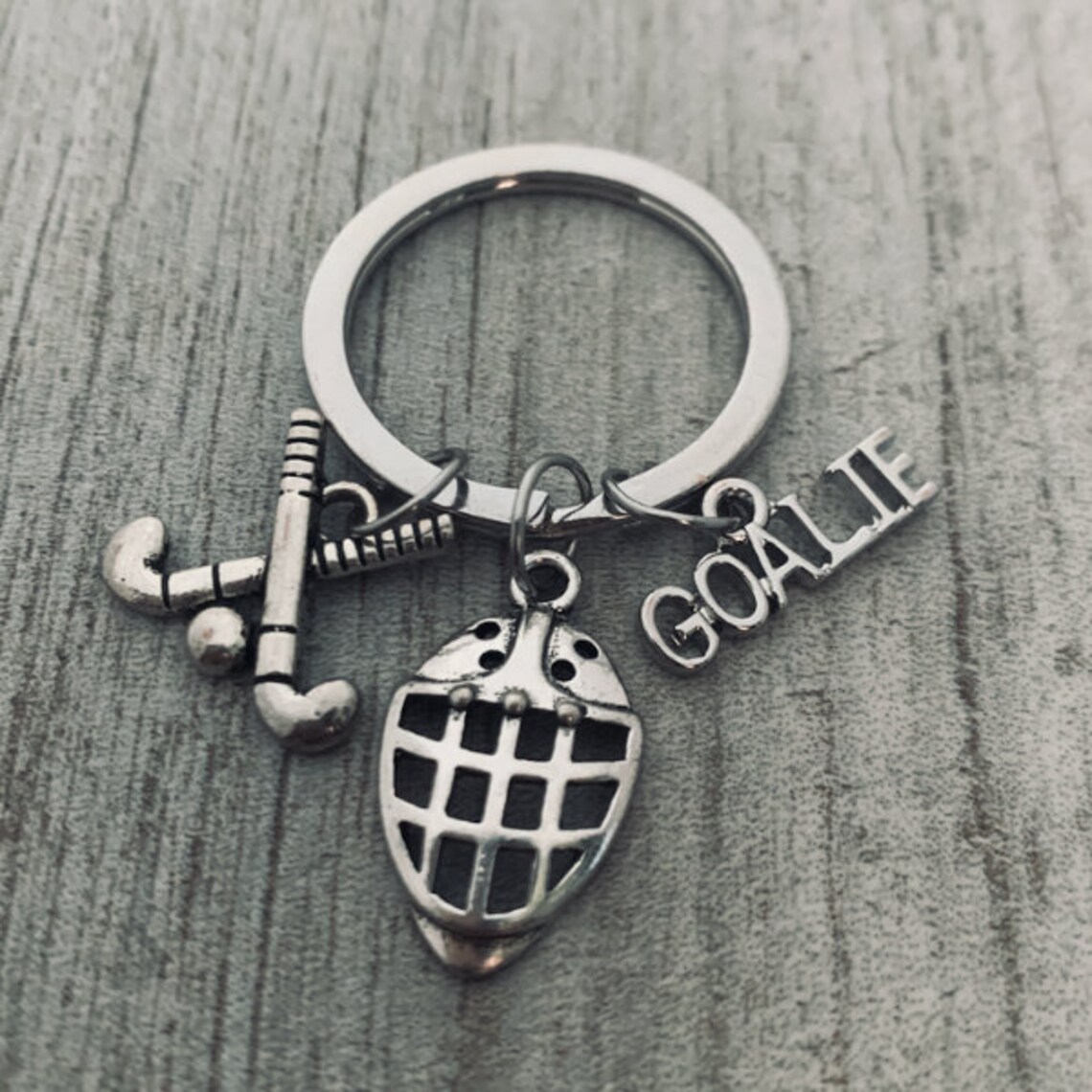 Field Hockey Goalie Charm Keychain Field Hockey Goalie Etsy