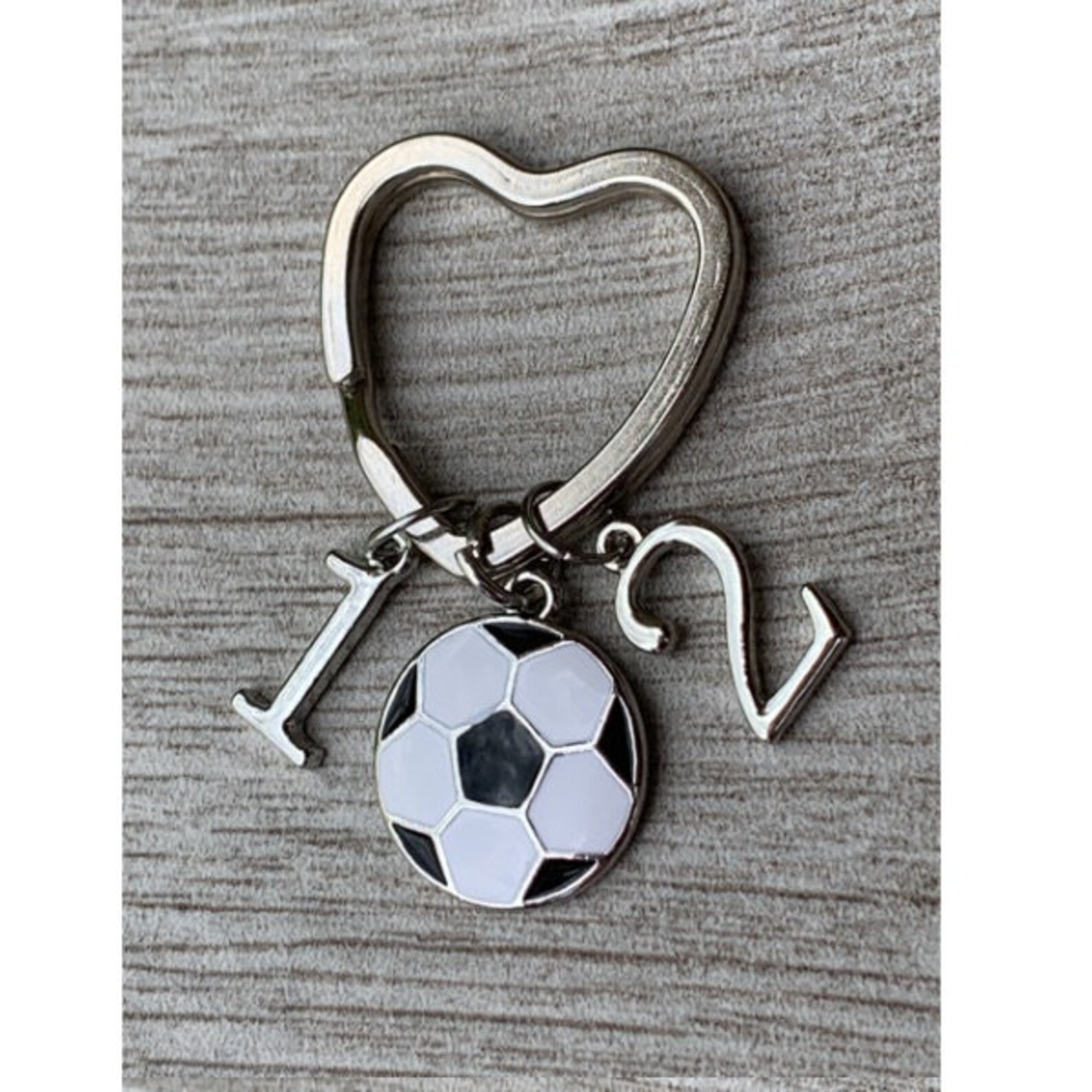 Personalized Soccer Keychain with Jersey Number Charm Custom Etsy