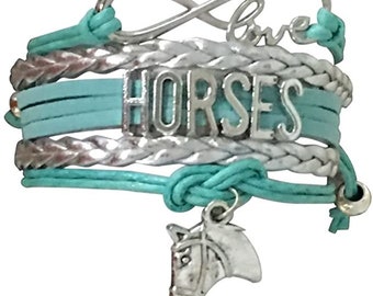 Girls Horse Bracelet, Equestrian Bracelet, Equestrian Jewelry, Horse Jewelry, Horse Lover Bracelet, Horse Lover Gift,