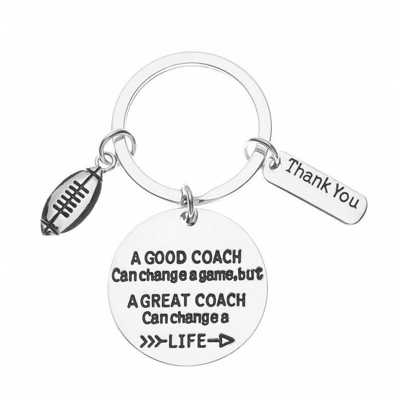 Football Coach Keychain Football Gift Good Coach Can Change Etsy