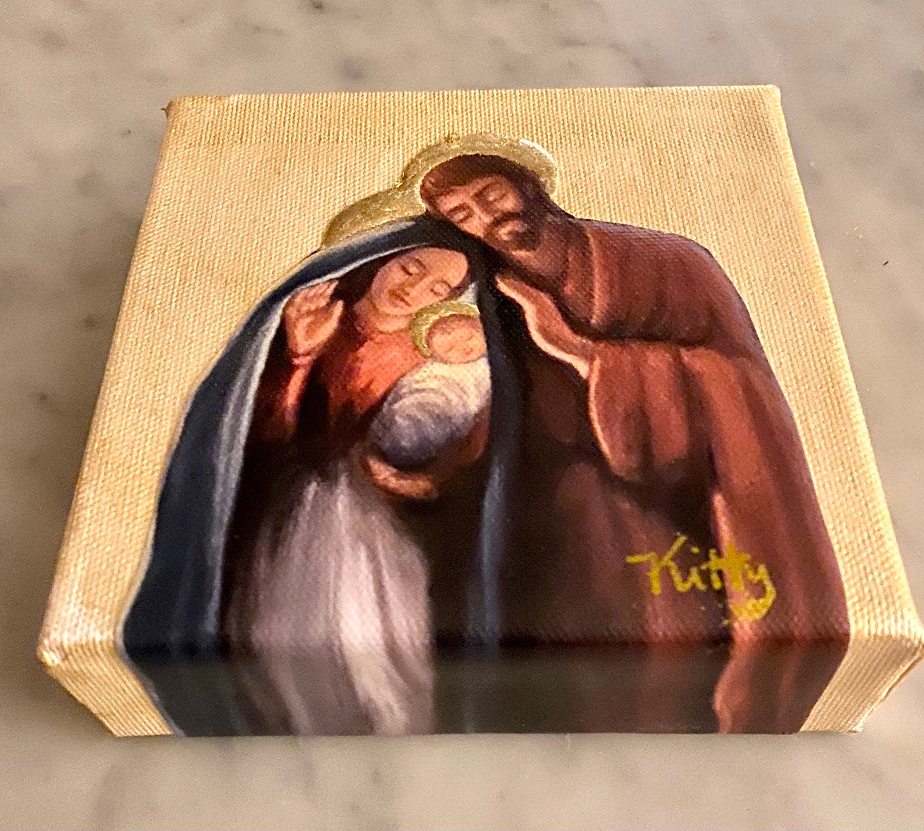The Holy Family (mini), created and signed by Kitty Cleveland