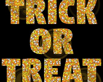 Candy Corn Trick or Treat High Quality Clip Art