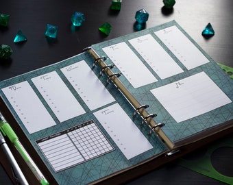 Zielone bazgroły do wydrukowania Bullet Journal Pages - Pobierz