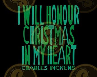 Cytat Sknerusa „Będę czcił Boże Narodzenie w moim sercu”. Pobierz obraz wysokiej jakości