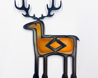 Petro Deer - Torch cut copper on steel wall hanging.