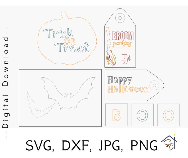 Halloween, Decorate for Halloween, Ghosts, Witches, Bats, Dress Up, Scary, handmade file, digital download, file, svg, glowforge, laser 