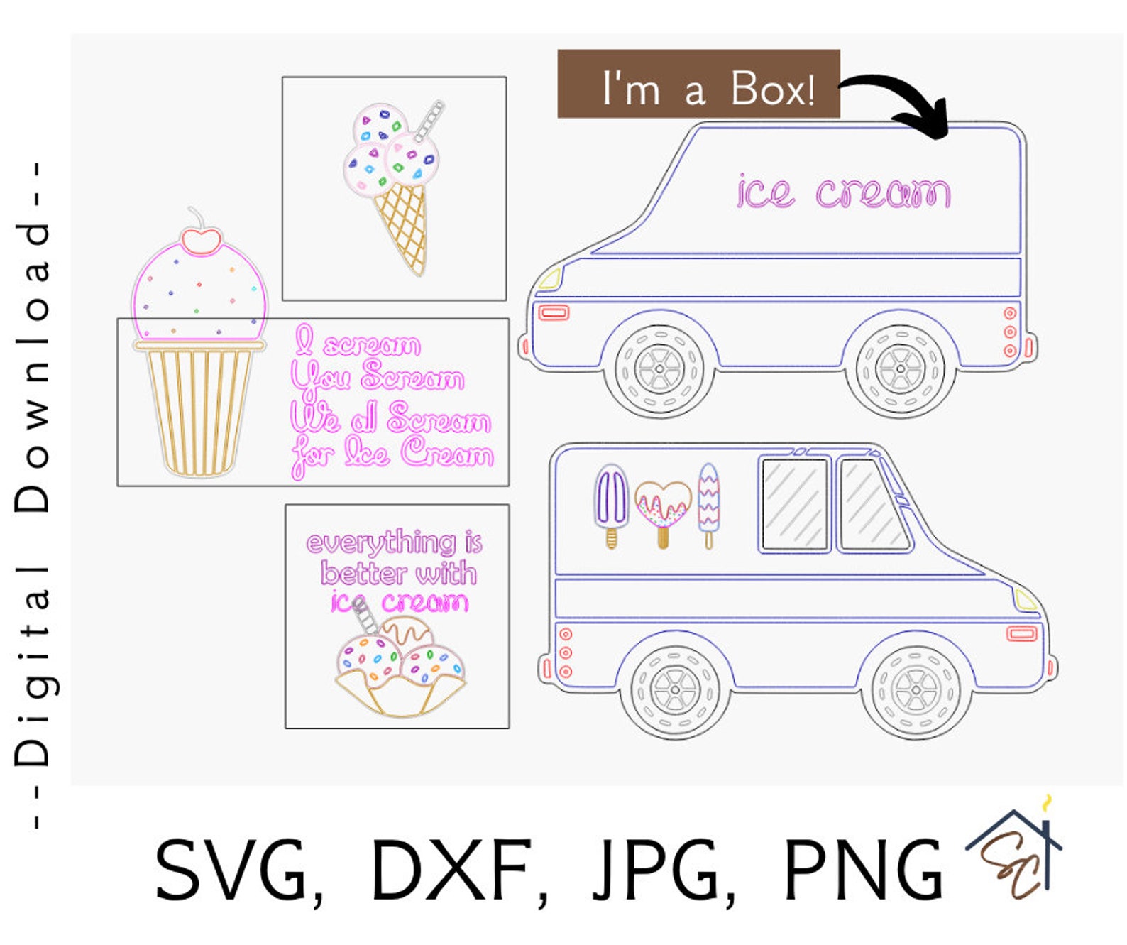 Ice Cream ice cream truck box sprinkles for kids sweet Etsy