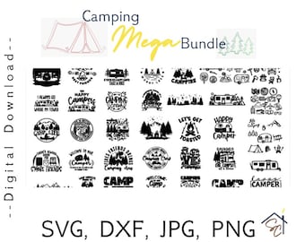 Camping Bundle, Mega Bundle, Multiple Images, For Engraving, svg, diy, svg files, cricut svg, digital download, handmade gift, digital art