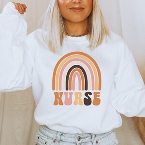 Rainbow Nurse Sweatshirt, Nurse Life,Registered Nurse Sweatshirt, RN sweatshirt,Nurse Week sweatshirt, CNA Shirt,  Nursing School sweatshirt