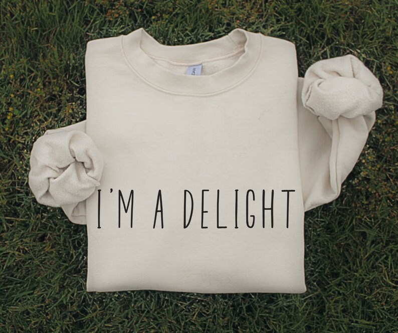 I'm A Delight Printed Sweatshirt, Funny Sayings Shirt, Funny Crewneck ...