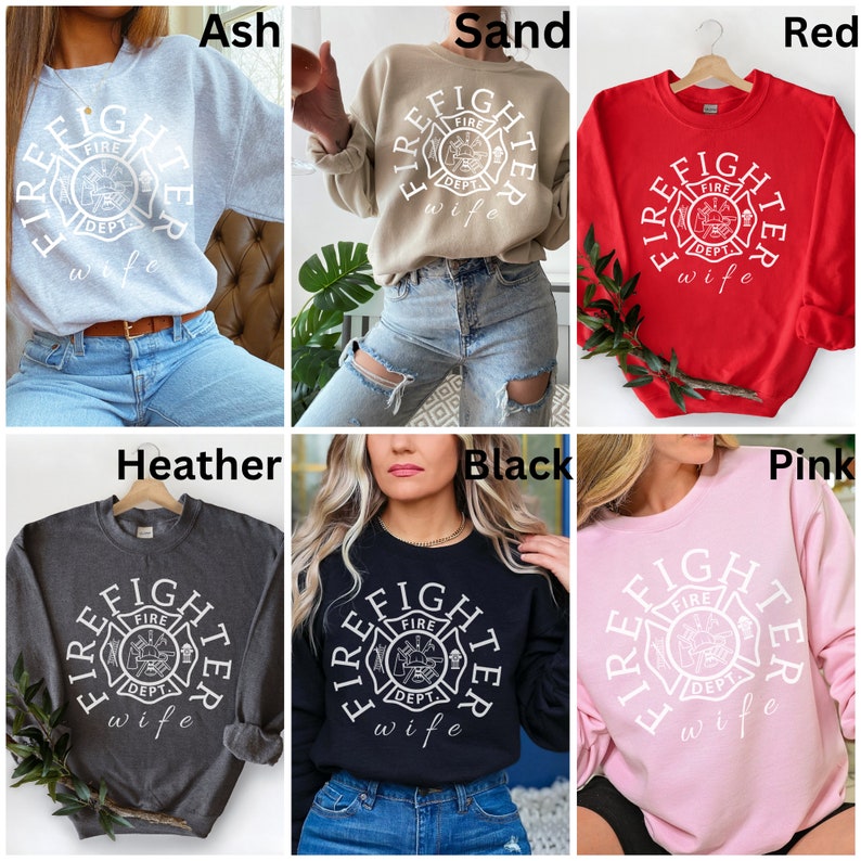 Print Pattern Firefighter Women Crewneck Sweatshirt