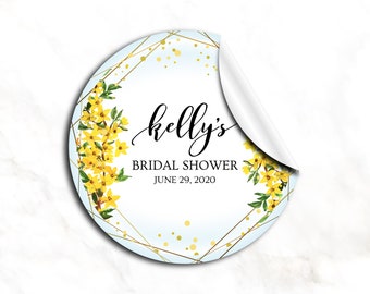 Bridal shower label Thank you stickers, Floral favor sticker, Customized stickers, Bridal shower Favors, Favors labels, Wedding Label