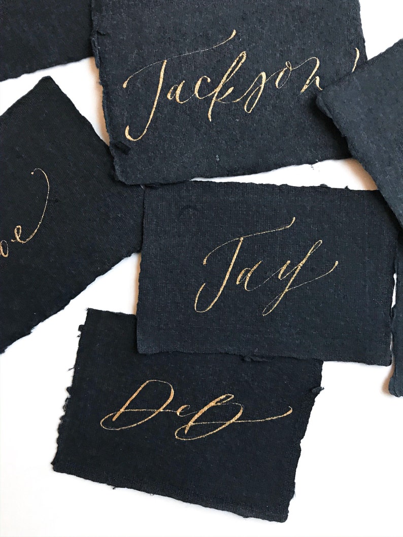 Black Place Cards/elegant Wedding Place Cards/modern - Etsy