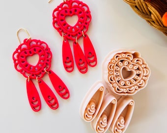 Holy Heart Chopped Clay Cutter | Polymer Clay Earring Cutter | Mexican Fiesta Jewelry Supply