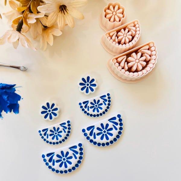 Clay in Bloom Talavera Clay Cutter | Polymer Clay Earring Cutter | Mexican Fiesta Jewelry Supply