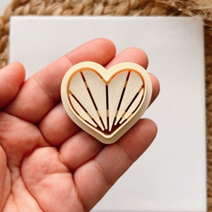 Parted heart clay cutter