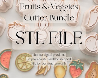 Fruits and Veggies - 25 Clay Cutters STL