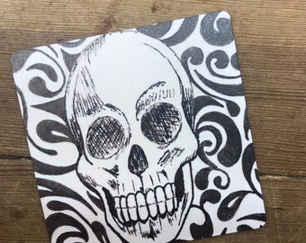 Skull art print magnet