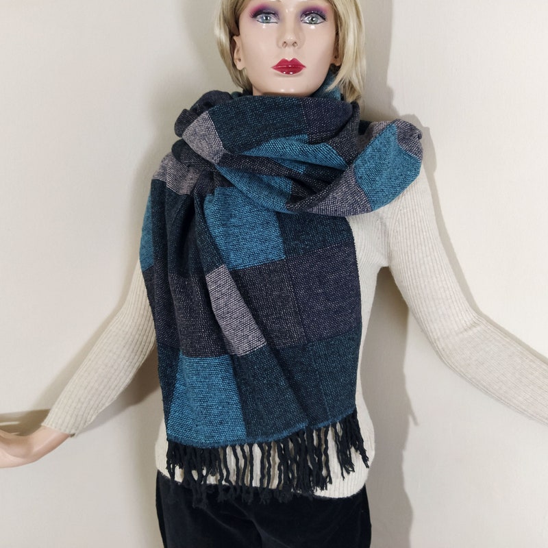 Fringed Plaid Shawl Scarf