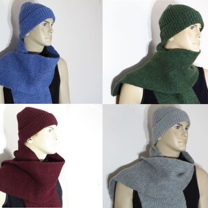 ensemble écharpe homme, bonnet écharpe en tricot, bonnet écharpe d'hiver, cache-nez pour homme, écharpe bonnet, cache-cou confortable, cadeau pour lui, cravates chaudes unisexes image 10