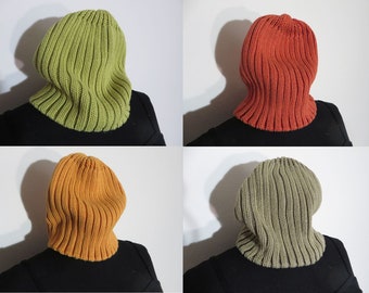Unisex Beanie, Gestrickte Beanie, Fisheman es Rib Skull Mütze, Wintermütze für Damen Herren, %100 Baumwolle flexible Strickuhrmütze