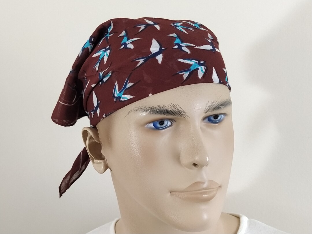 Katoen vierkante bandana, vogelpatroon bandana, bruine hoofdomslag