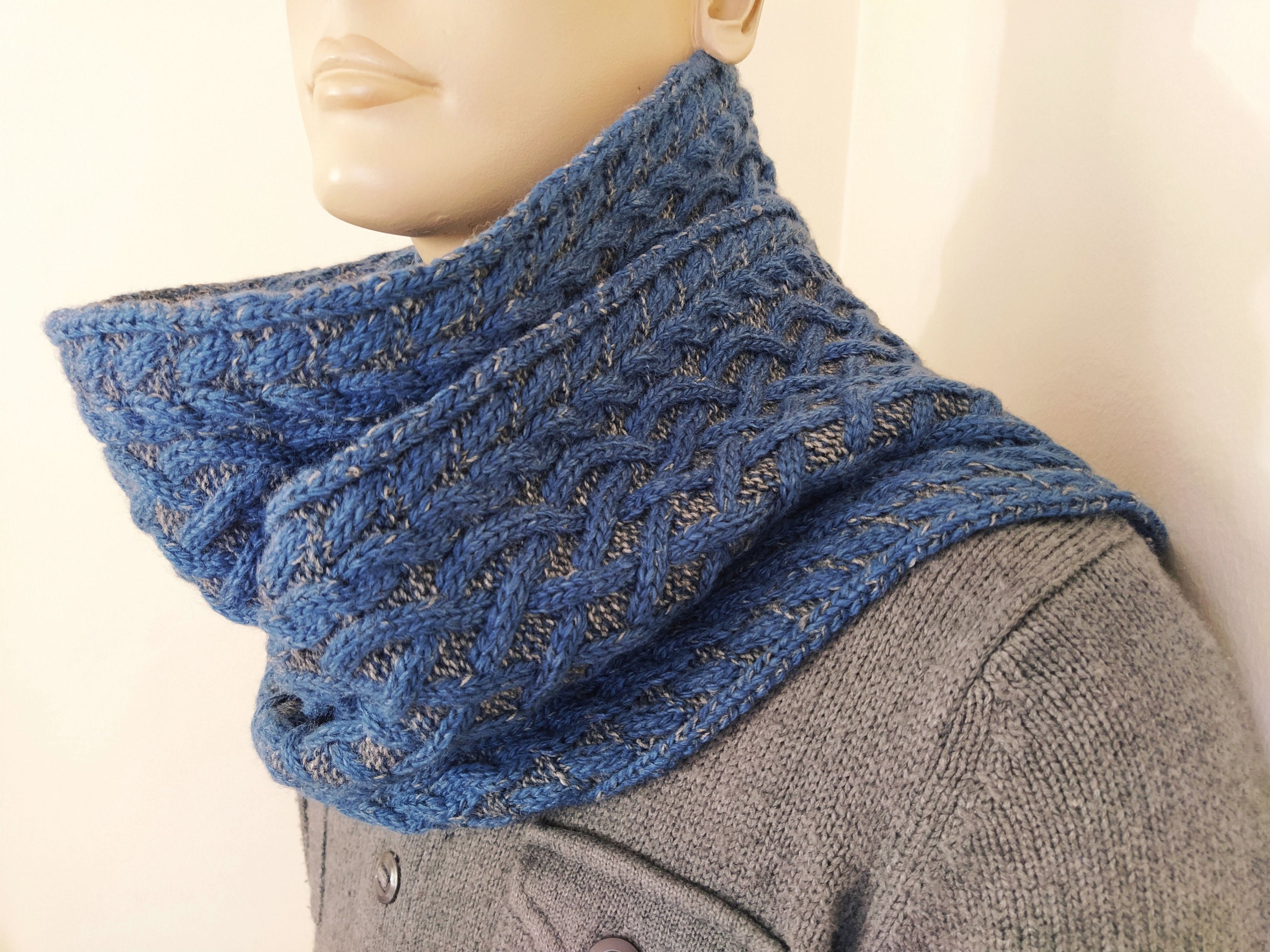 Winter Knit Scarf Men Warm Muffler Long Cozy Neckwear Wool Etsy UK