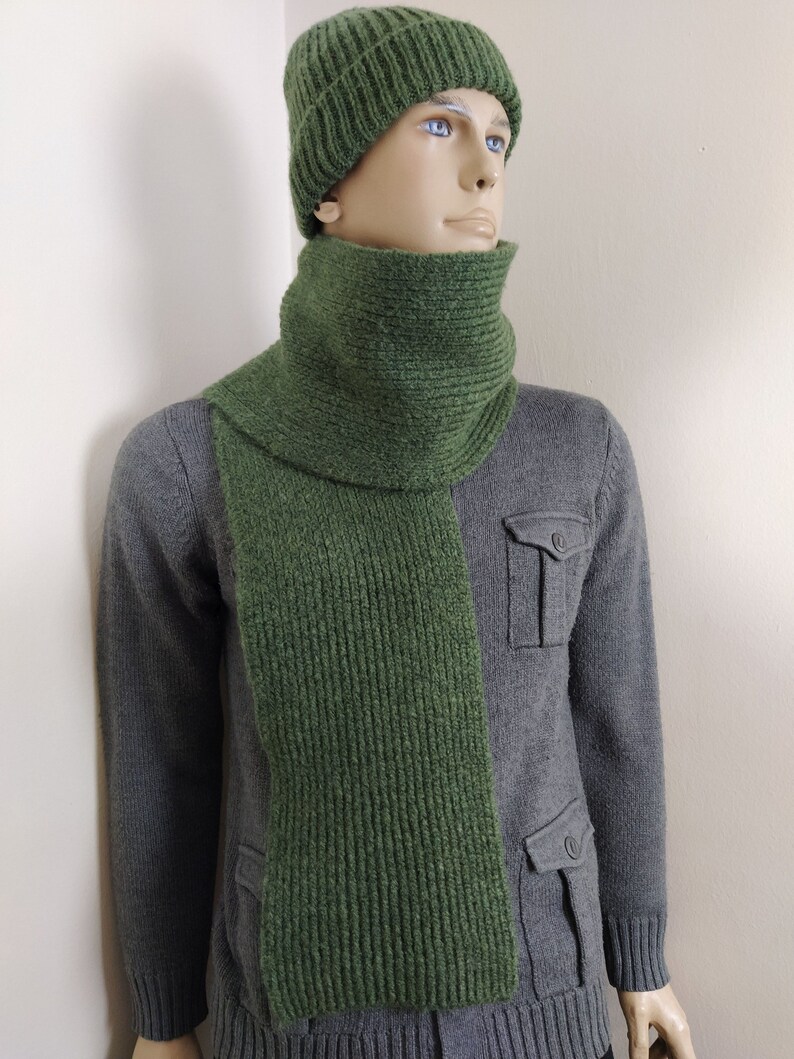 ensemble écharpe homme, bonnet écharpe en tricot, bonnet écharpe d'hiver, cache-nez pour homme, écharpe bonnet, cache-cou confortable, cadeau pour lui, cravates chaudes unisexes image 3