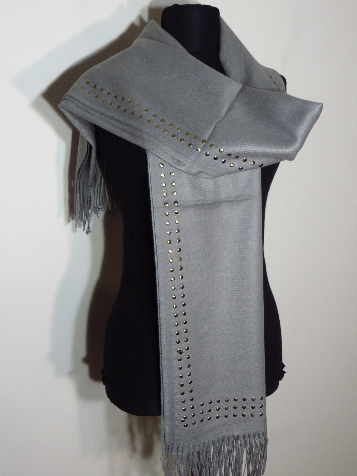 Cashmere Lambswool Scarf Women Gray Wrap Wool Kashmir Shawl Etsy UK