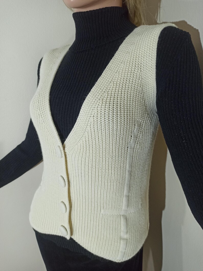 Crisp White Sweater Knit Vest